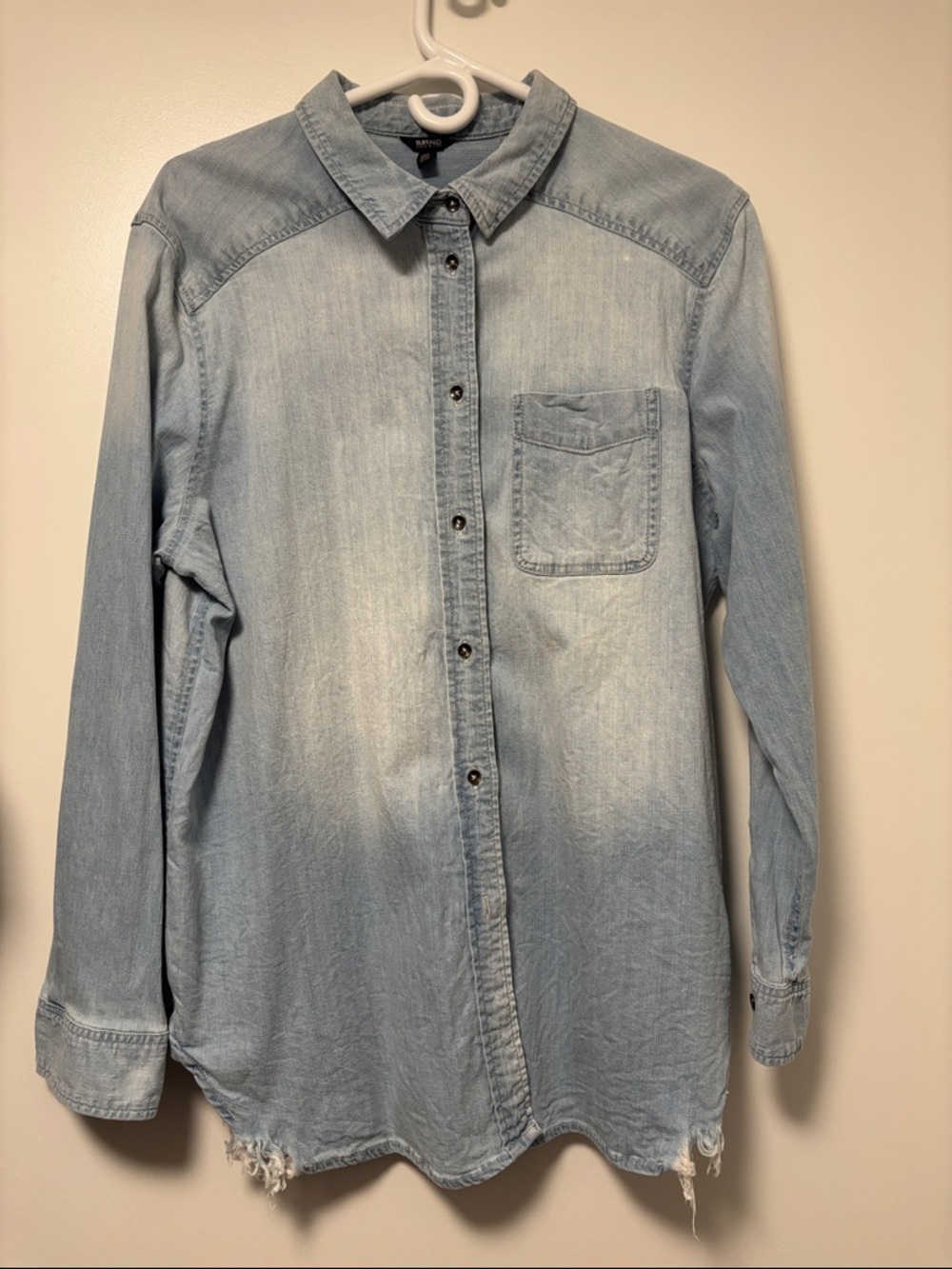 Light Blue Denim Long-Sleeve Shirt - Casual Women’s Shirt